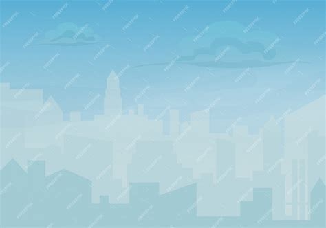 Premium Vector | Rainy and foggy cartoon city