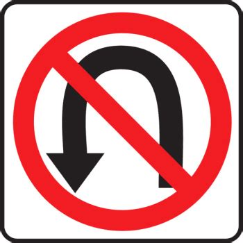 No U-Turn Symbol Sign, Reflective, 24 x 24 | HD Supply