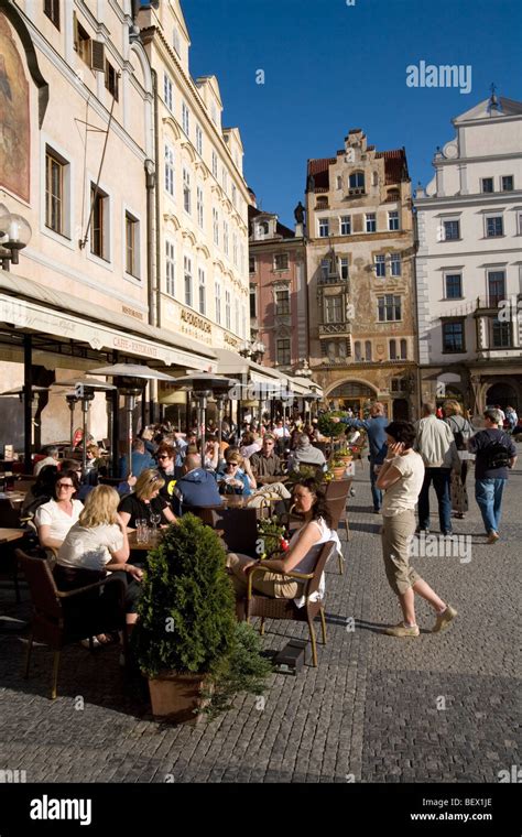 Cafe, Old Town Square, Prague Stock Photo - Alamy