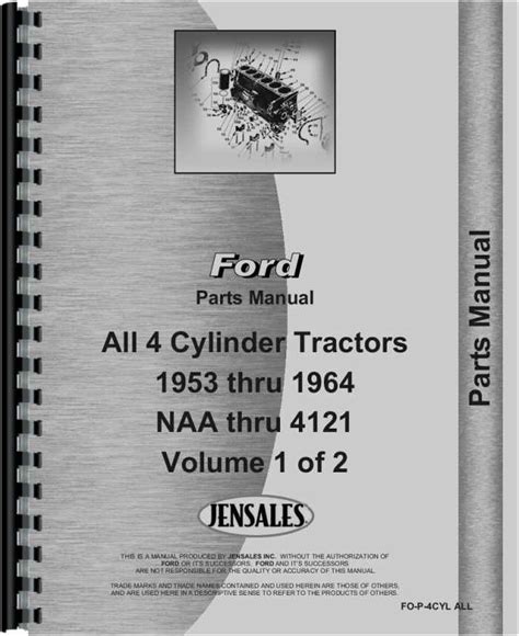 Ford 600 Tractor Parts Manual