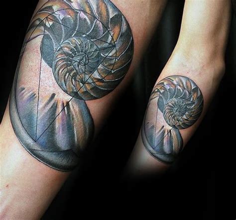 80 Seashell Tattoo Designs For Men - Oceanic Ink Ideas