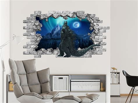 New Godzilla Wall Decal. 3D Godzilla King Vinyl Sticker - Etsy