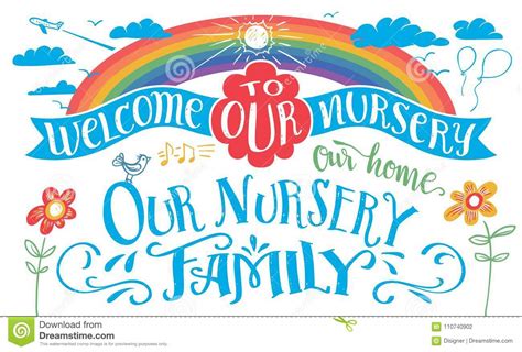 Our Nursery Hand-lettering Headline Set Stock Vector - Illustration of ...