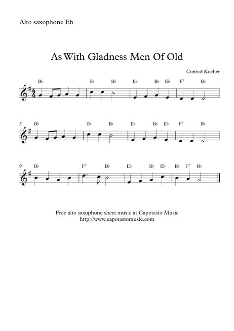 Free Christmas alto saxophone | As With Gladness Men Of Old