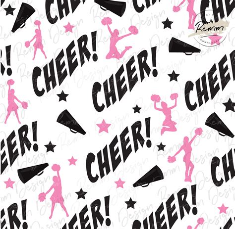 Seamless Cheer Pattern Digital Paper Printable Cheerleader - Etsy