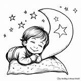 Crescent Moon Coloring Page sketch template