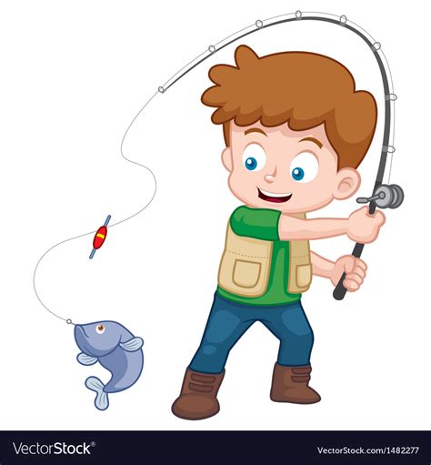 Boy fishing Royalty Free Vector Image - VectorStock