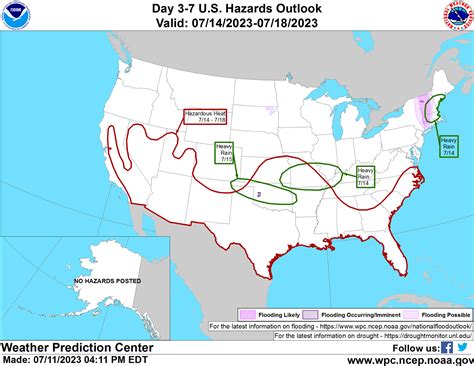 NWS Weather Prediction Center on Twitter: "An updated Day 3-7 Hazards ...