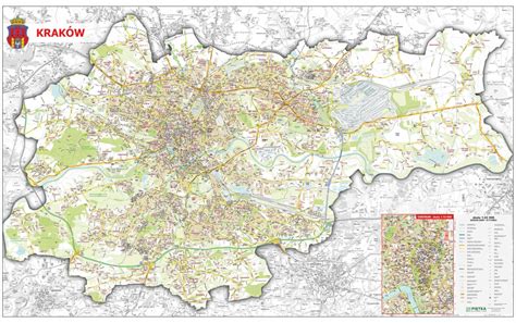 MAPA ŚCIENNA KRAKOWA - 1:22 000 - Sklep Wydawnictwa Piętka