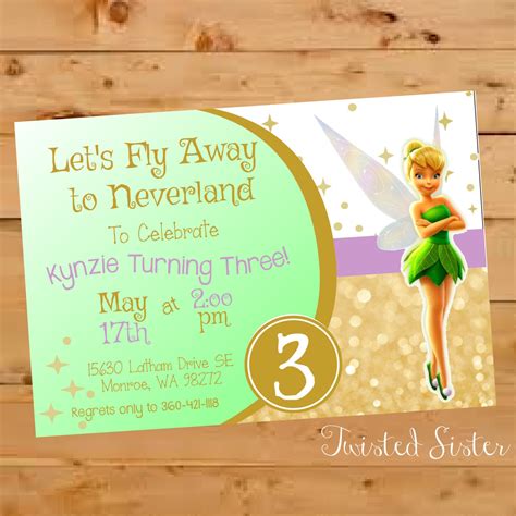 Tinkerbell Birthday Tinkerbell Birthday Invitation