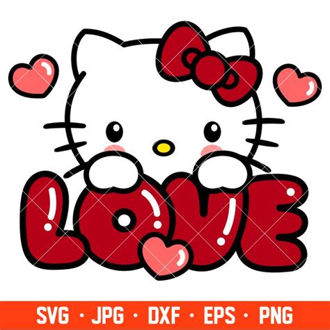 Love Hello Kitty Svg, Love Svg, Valentines Day Svg, Kawaii K - Inspire Uplift