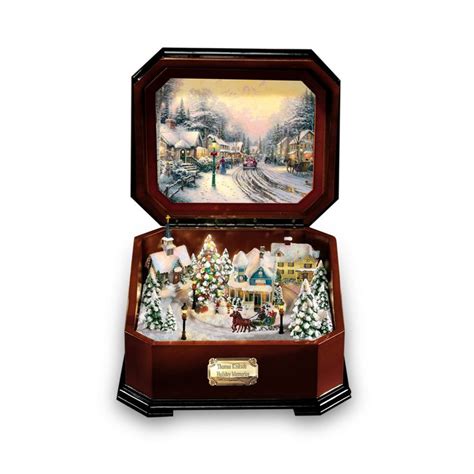 Thomas Kinkade 'Holiday Memories' Illuminating Music Box by The ...