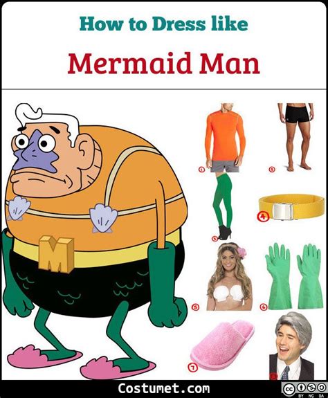 Mermaid Man (Spongebob Squarepants) Costume for Cosplay & Halloween 2021 Mermaid Man Costume ...