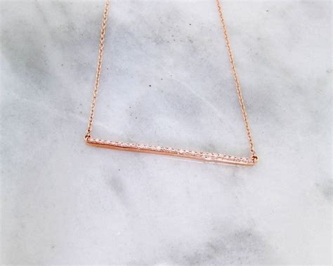 Diamond Rose Gold Bar Necklace - Wexford Jewelers