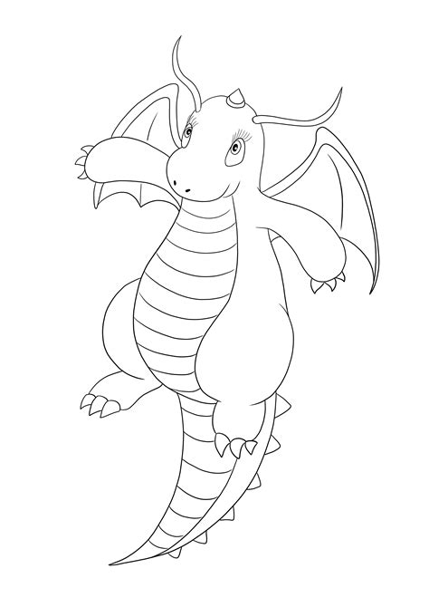 Dragonite Coloring Pages - Free Pokemon Coloring Pages Printables