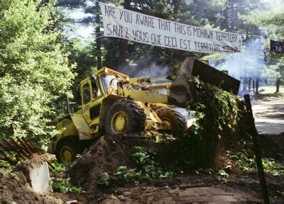 Road Block leading into the construction site