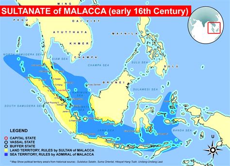 Political Map of Malacca Sultanate in 1600 c.e