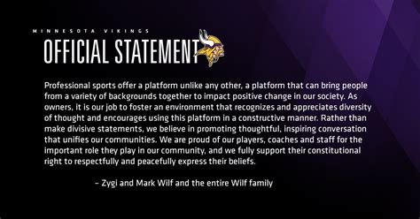 Statement from Zygi and Mark Wilf and the entire Wilf family ...