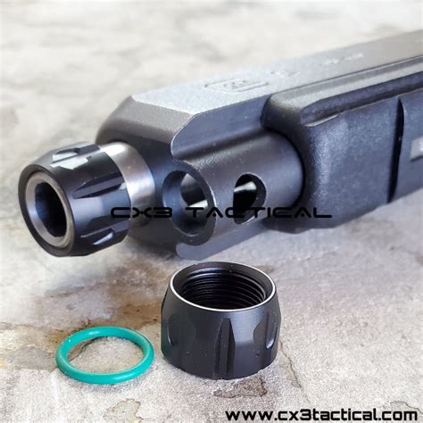 Glock Thread Protector 9mm 1/2-28 TPI Fluted Thread Protector Black Anodized - CX3TACTICAL™