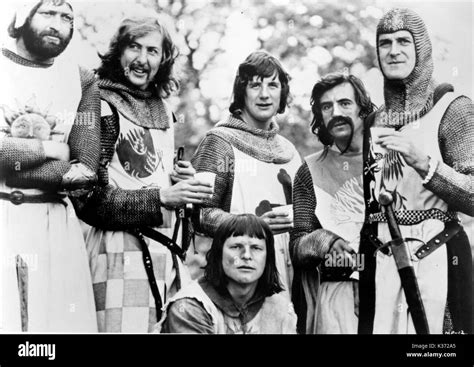 MONTY PYTHON AND THE HOLY GRAIL L-R:GRAHAM CHAPMAN, ERIC IDLE, MICHAEL ...