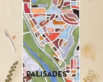 Palisades Washington DC Neighborhood Map Art Print 11x17 - Etsy