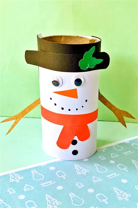 Toilet Paper Roll Snowman - Made with HAPPY