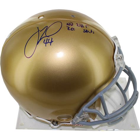 Justin Tuck Notre Dame Full Size Helmet w ND 24.5 Rec. Sacks — Birds ...