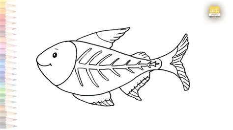 X Ray fish drawing easy | X-ray tetra | How to draw X Ray fish step by ...