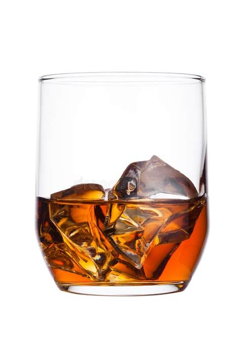 Elegant Glass of Whiskey with Ice Cubes Stock Photo - Image of amber ...