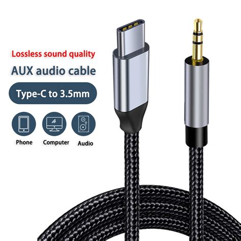 ChicRain Kabel Audio Speaker USB Type C to AUX 3.5mm Stable Signal 1M ...