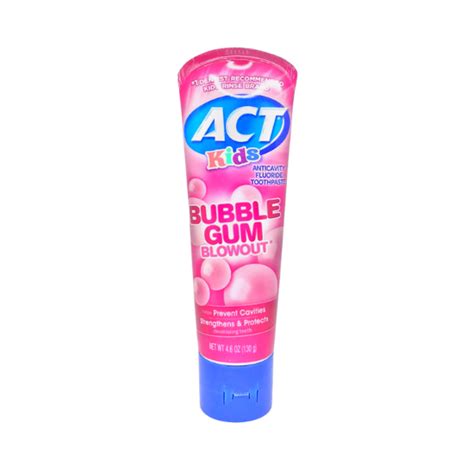 ACT Kids Anticavity Fluoride Toothpaste Bubble Gum Blowout 4.6 Oz ...