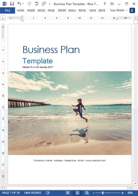 Business Plan Templates (40-Page MS Word + 10 Free Excel Spreadsheets ...