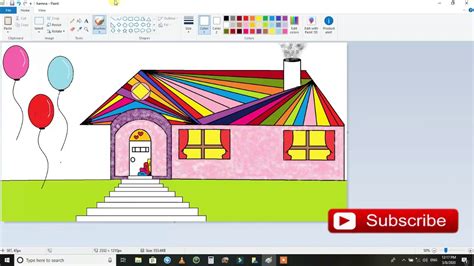 how to draw house | Big Home in ms paint | Windows Paint | Drawing | AA Arts & Crafts - YouTube