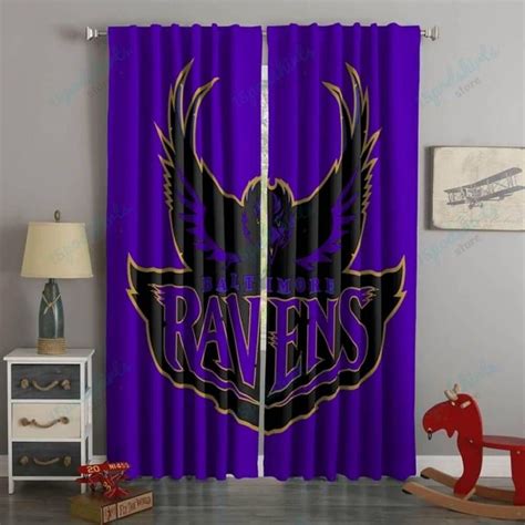 3d printed baltimore ravens style custom living room curtains in 2024 ...