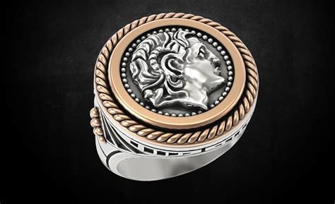 The Greek Ring with Alexander the Great | 3D Print Model in 2020 | Greek ring, Jewelry model ...