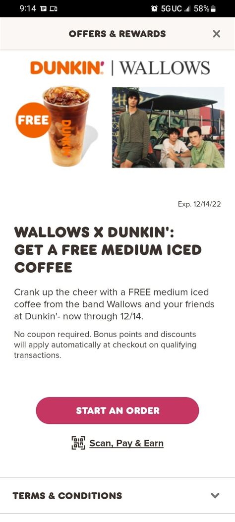 Dunkin Donuts: Medium Iced Coffee: Free Promo Code: WALLOWSXDUNKIN : r ...