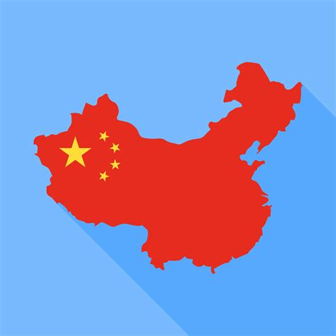 China map with long shadow vector illustration 647555 Vector Art at ...