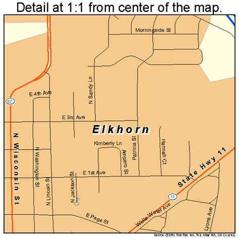 Elkhorn Wisconsin Street Map 5523300