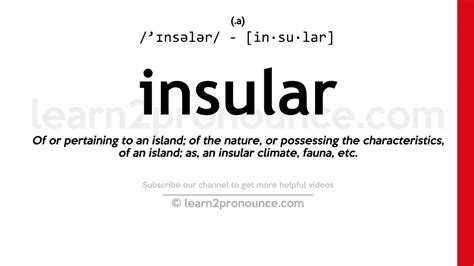 Pronunciation of Insular | Definition of Insular - YouTube