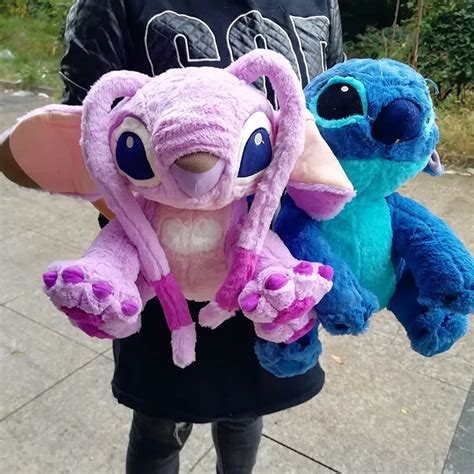 Lilo and Stitch 40CM Big Couple Stitch Angel Plush Toy Stuffed Animals Doll Kids Toys Children ...