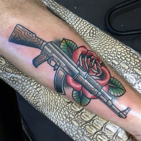 40 Cool Guns And Roses Tattoo Designs for Men