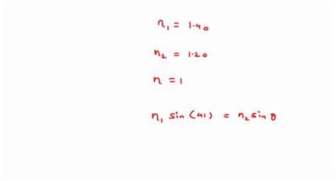 SOLVED:A light ray in the core (n=1.40) of a cylindrical optical fiber ...