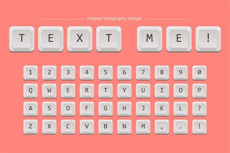 Premium Vector | Keyboard keys typography font