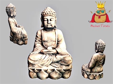 Second Life Marketplace - Meshed Potato - Stone Buddha Statue - Full ...