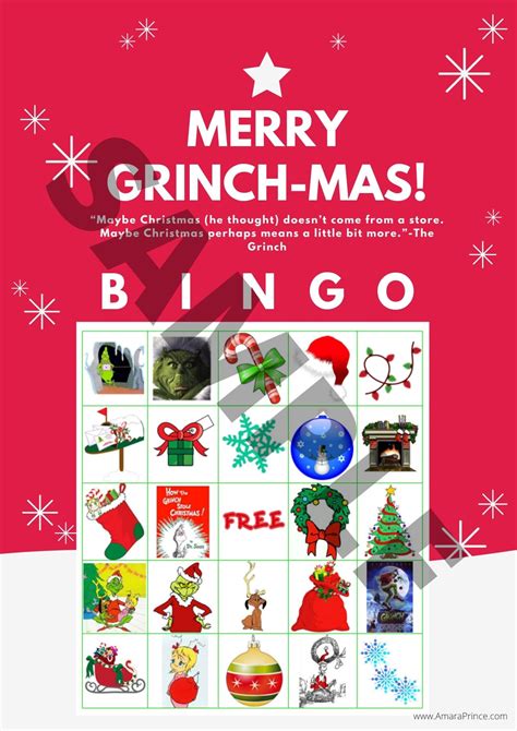 Grinch Bingo Printable | Etsy