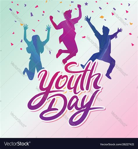 International youth day poster banner Royalty Free Vector