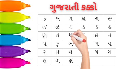 Gujarati Kakko | How To Write And Speak Gujarati Alphabet | ગુજરાતી વ્યંજન #kakko #vyanjan - YouTube