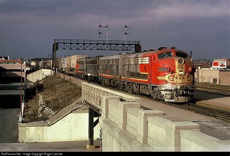 Railroads, Chicago-style, Santa Fe freight train Joliet, Illinois March...