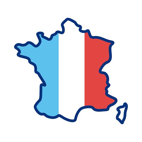 france flag and map line style icon 2457183 Vector Art at Vecteezy