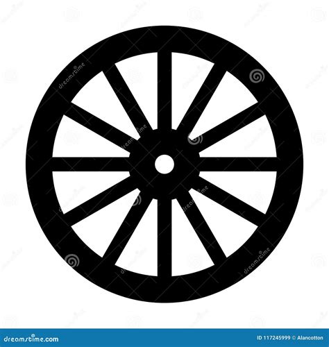 Wagon Wheel Silhouette stock vector. Illustration of isolated - 117245999